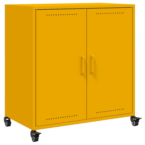 Senfgelbes Stahl-Sideboard, 68 cm