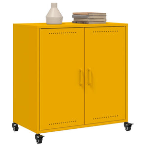 Senfgelbes Stahl-Sideboard, 68 cm