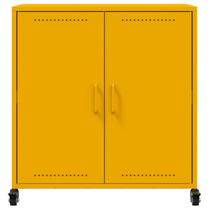 Senfgelbes Stahl-Sideboard, 68 cm