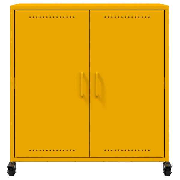 Senfgelbes Stahl-Sideboard, 68 cm