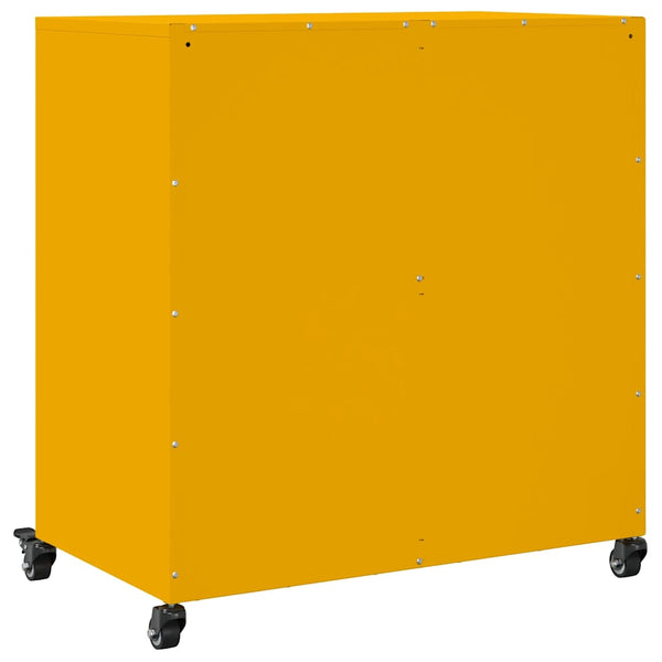 Senfgelbes Stahl-Sideboard, 68 cm