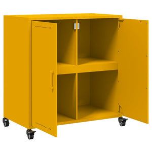 Senfgelbes Stahl-Sideboard, 68 cm