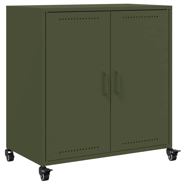 Olivgrünes Sideboard 68 cm Stahl
