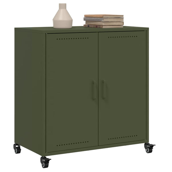 Olivgrünes Sideboard 68 cm Stahl