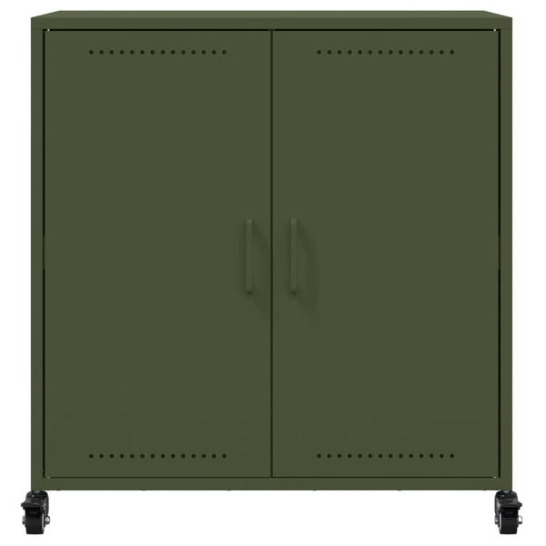 Olivgrünes Sideboard 68 cm Stahl