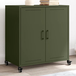 Olivgrünes Sideboard 68 cm Stahl