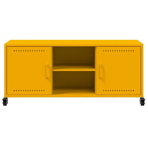 Senfgelber TV-Schrank aus Stahl