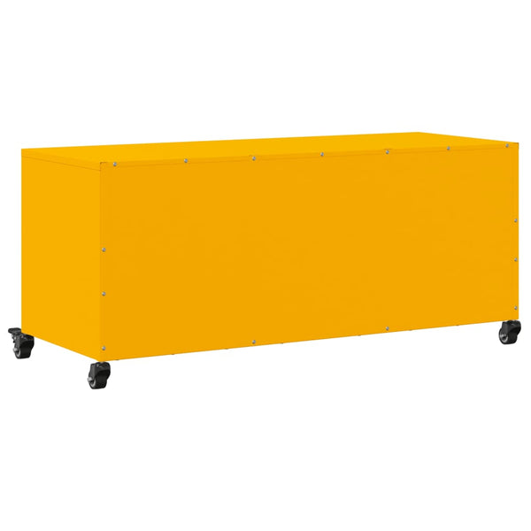 Senfgelber TV-Schrank aus Stahl