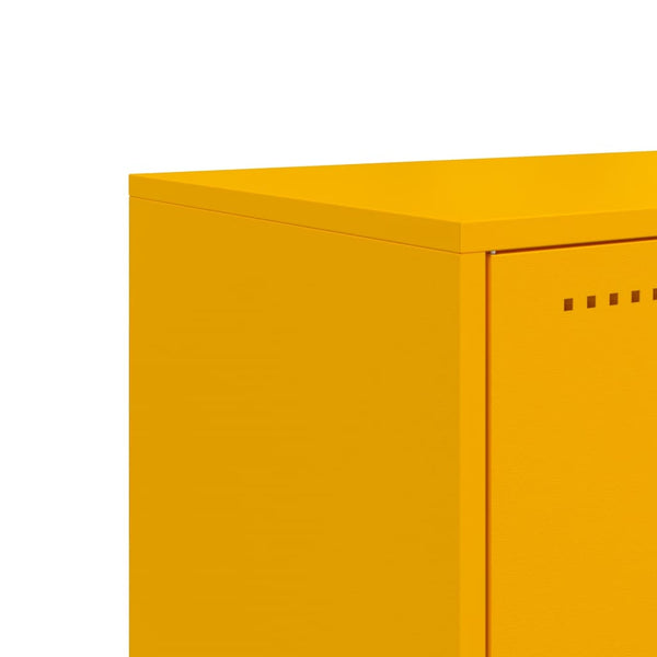 Senfgelber TV-Schrank aus Stahl