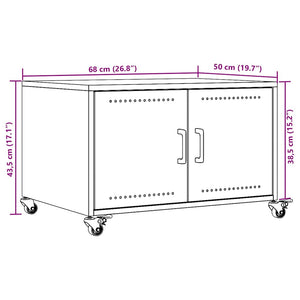 vidaXL Table basse noire 68x50x43,5 cm acier