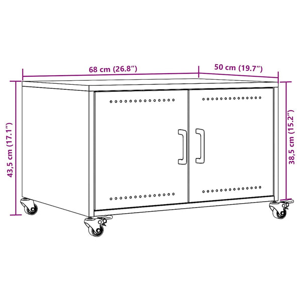 vidaXL Table basse noire 68x50x43,5 cm acier