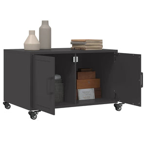 vidaXL Table basse noire 68x50x43,5 cm acier