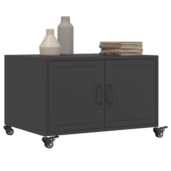 vidaXL Table basse noire 68x50x43,5 cm acier