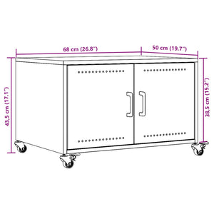 vidaXL Table basse rose 68x50x43,5 cm acier