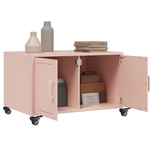 vidaXL Table basse rose 68x50x43,5 cm acier