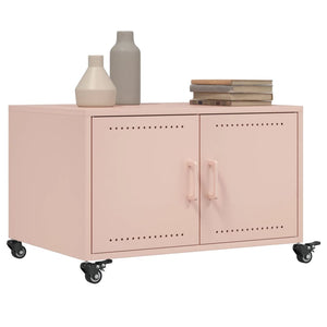 vidaXL Table basse rose 68x50x43,5 cm acier