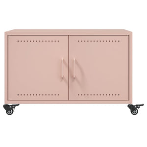 vidaXL Table basse rose 68x50x43,5 cm acier