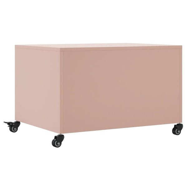 vidaXL Table basse rose 68x50x43,5 cm acier