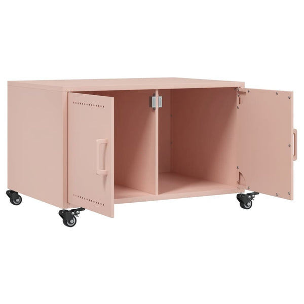 vidaXL Table basse rose 68x50x43,5 cm acier