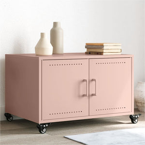 vidaXL Table basse rose 68x50x43,5 cm acier