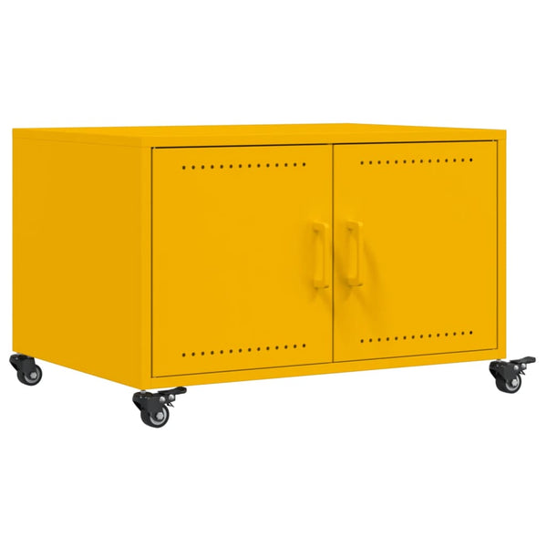 Senfgelber Couchtisch aus Stahl