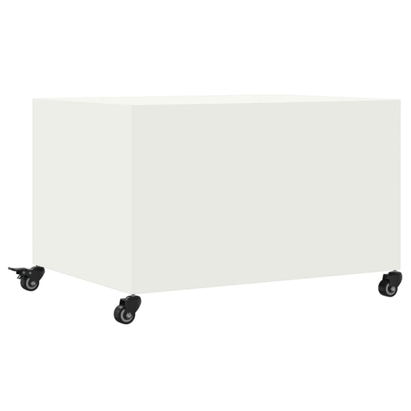Weißer Couchtisch Stahl 68x50 cm