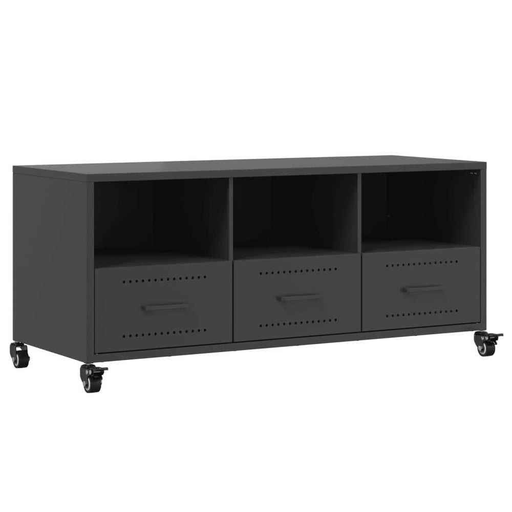 Meuble TV vidaXL Acier Noir 100,5x39x43,5 cm