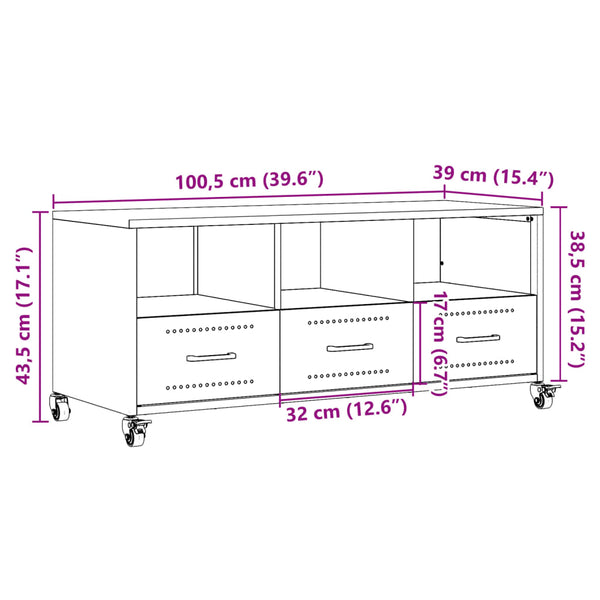 Anthrazit TV-Schrank Stahl 100,5 cm