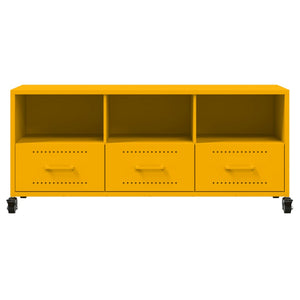 Senfgelber TV-Schrank aus Stahl