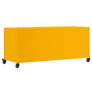 Senfgelber TV-Schrank aus Stahl