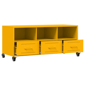 Senfgelber TV-Schrank aus Stahl