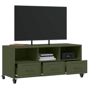 Olivgrüner TV-Schrank aus Stahl