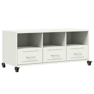 Weißer TV-Schrank aus Stahl, 100,5 cm