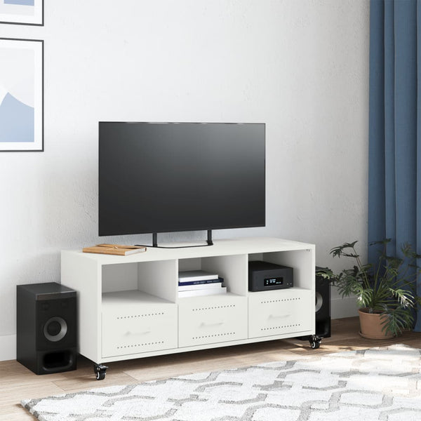 Weißer TV-Schrank aus Stahl, 100,5 cm