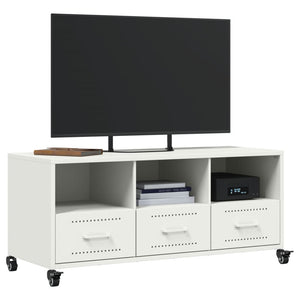 Weißer TV-Schrank aus Stahl, 100,5 cm