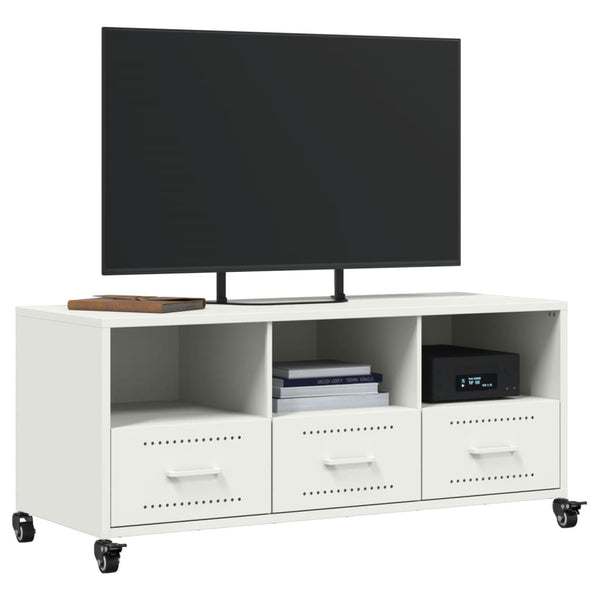 Weißer TV-Schrank aus Stahl, 100,5 cm
