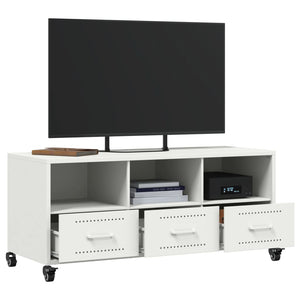 Weißer TV-Schrank aus Stahl, 100,5 cm