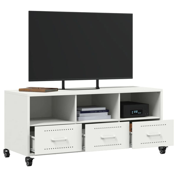 Weißer TV-Schrank aus Stahl, 100,5 cm