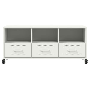 Weißer TV-Schrank aus Stahl, 100,5 cm