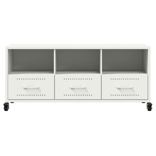 Weißer TV-Schrank aus Stahl, 100,5 cm