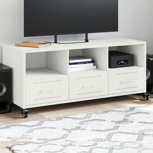 Weißer TV-Schrank aus Stahl, 100,5 cm