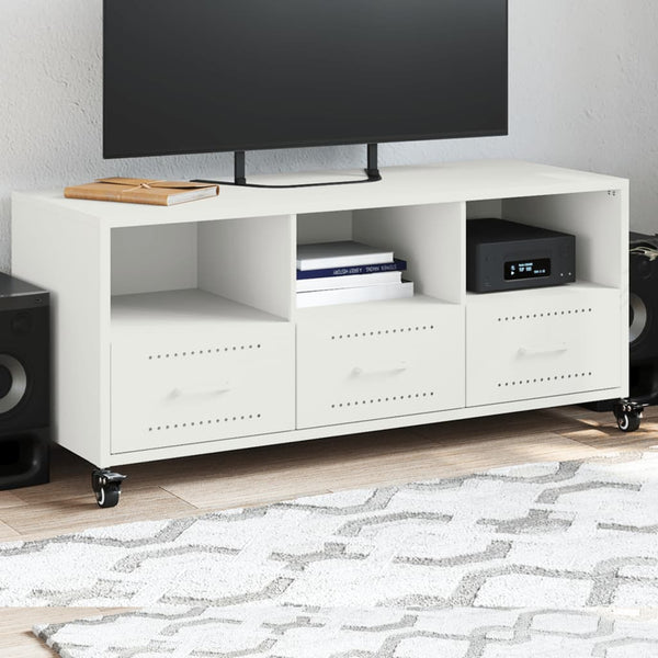 Weißer TV-Schrank aus Stahl, 100,5 cm