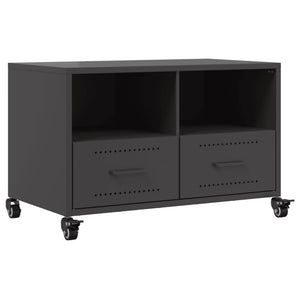 Schwarzer TV-Schrank aus Stahl – 68 cm