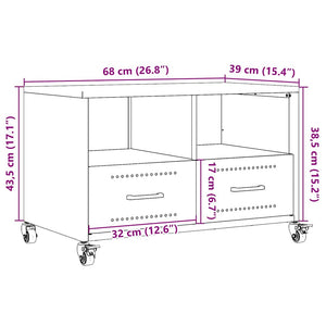 Schwarzer TV-Schrank aus Stahl – 68 cm
