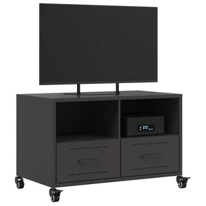 Schwarzer TV-Schrank aus Stahl – 68 cm