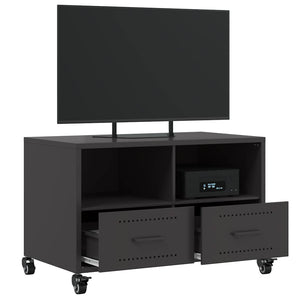 Schwarzer TV-Schrank aus Stahl – 68 cm