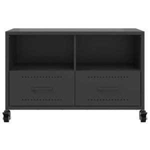 Schwarzer TV-Schrank aus Stahl – 68 cm