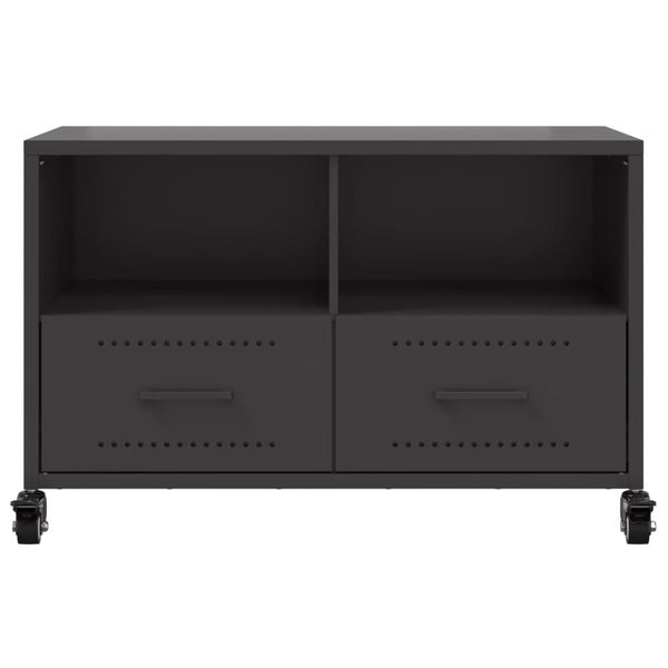 Schwarzer TV-Schrank aus Stahl – 68 cm