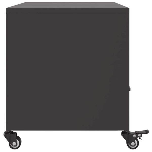 Schwarzer TV-Schrank aus Stahl – 68 cm