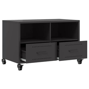 Schwarzer TV-Schrank aus Stahl – 68 cm